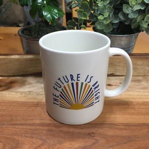 Room Essentials The Future is Bright Mug Coffee Cup Colorful Rainbow Sunburst